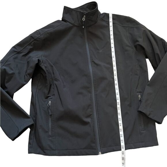 COAL HARBOUR Black Fleece Lined Lightweight Zip Up Rain Fall Jacket XL - Picture 5 of 8